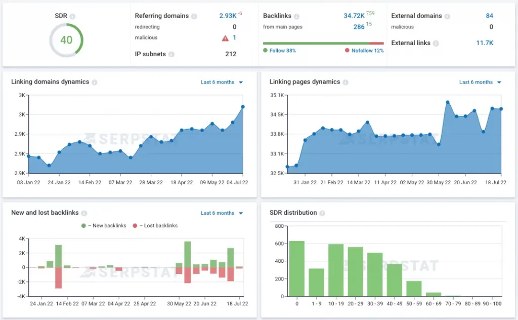 Customized Reports on Backlinks 
